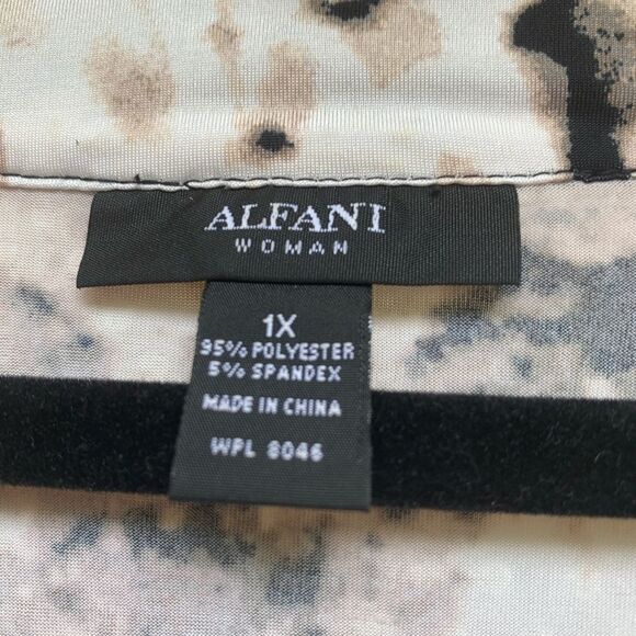 Alfani animal print with sparkles cowl neck sleeveless blouse, size 1X - Picture 3 of 6